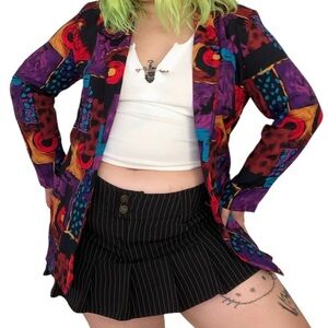 American Vintage Women's multi Jacket Colorful Abstract Women's Blazer